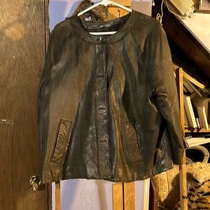 J Jill soft leather jacket 4 front buttons 2 pockets size xlg